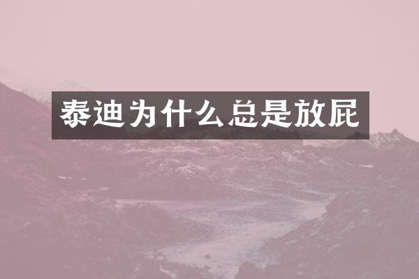 泰迪为什么总是放屁