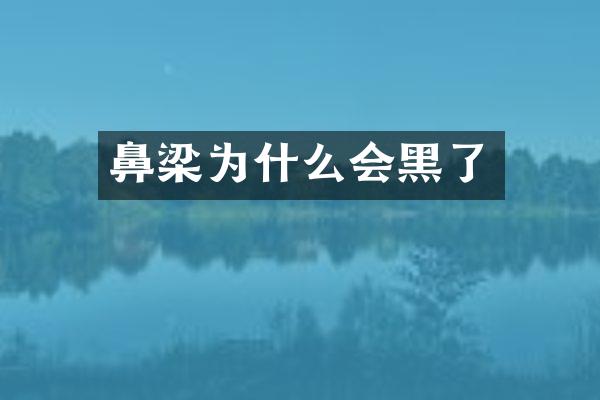 鼻梁为什么会黑了
