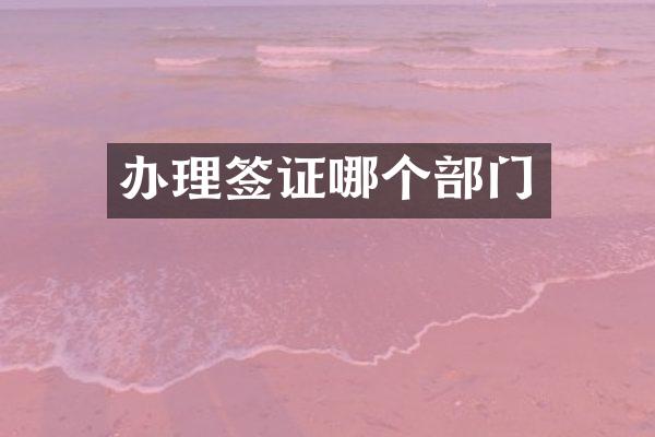 办理签证哪个部门