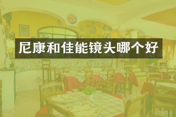尼康和佳能镜头哪个好