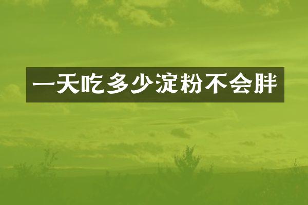 一天吃多少淀粉不会胖