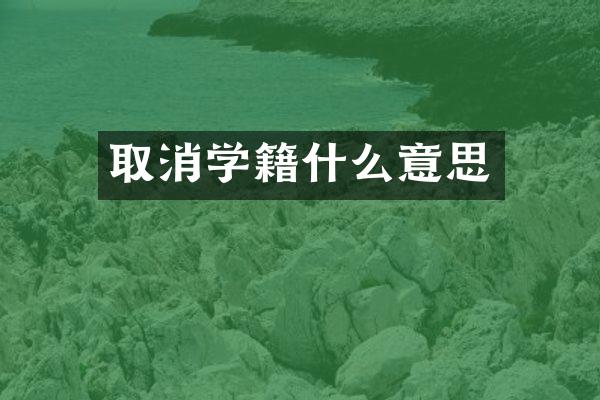取消学籍什么意思