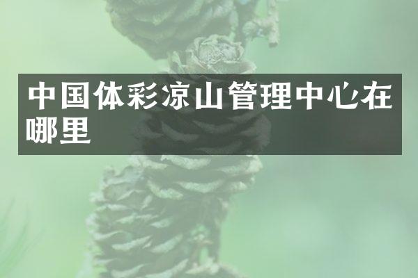 中国体彩凉山管理中心在哪里