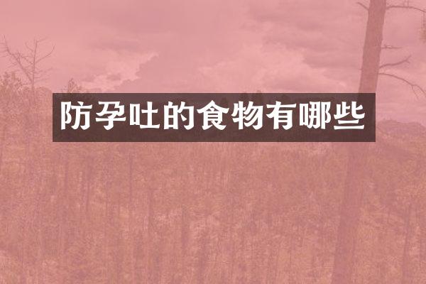 防孕吐的食物有哪些