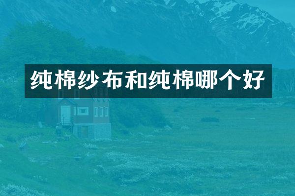 纯棉纱布和纯棉哪个好