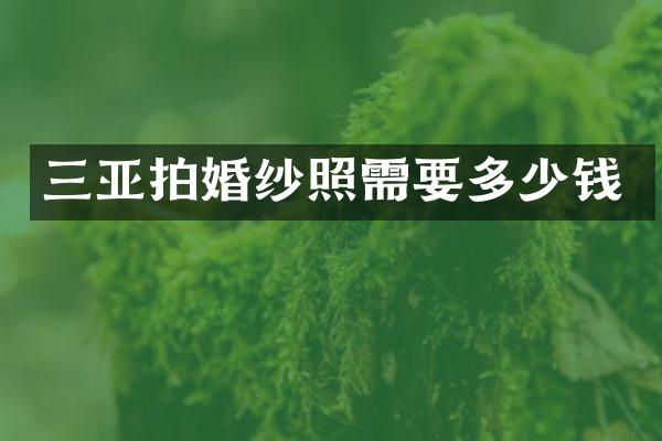 三亚拍婚纱照需要多少钱