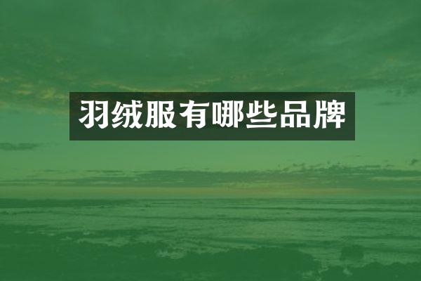 羽绒服有哪些品牌