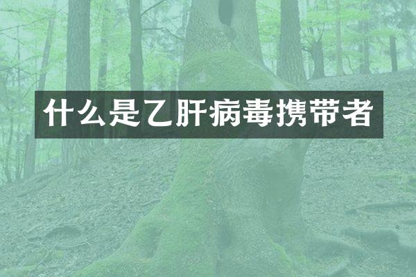 什么是乙肝病毒携带者
