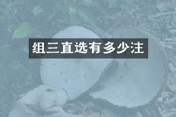 组三直选有多少注