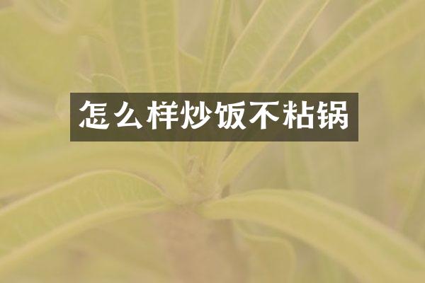 怎么样炒饭不粘锅
