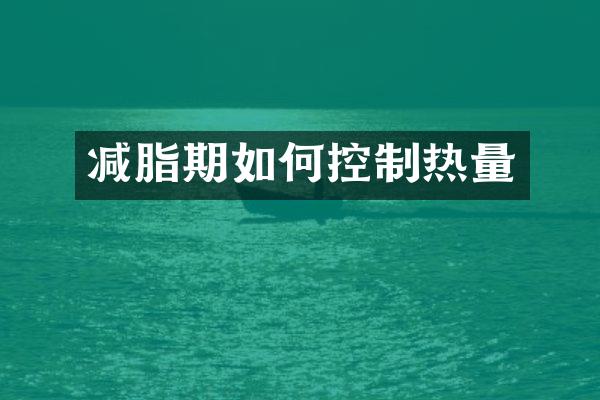 减脂期如何控制热量