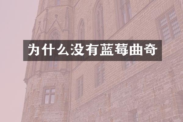 为什么没有蓝莓曲奇