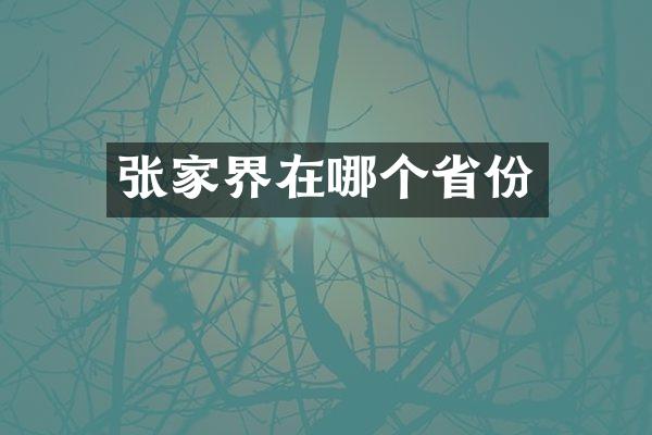 张家界在哪个省份