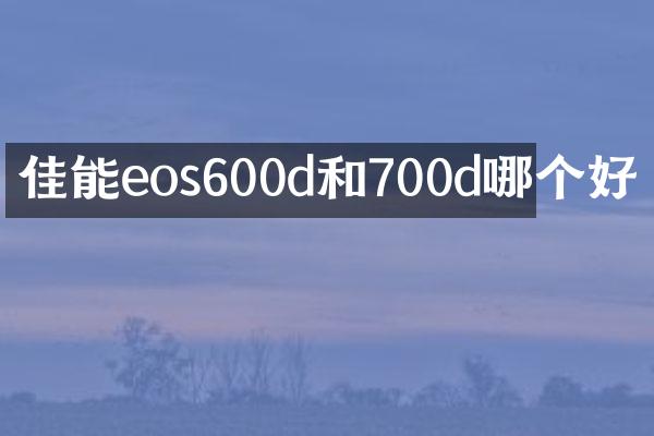 佳能eos600d和700d哪个好
