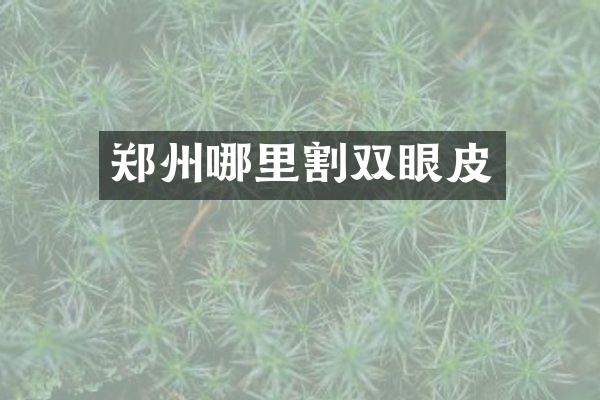 郑州哪里割双眼皮