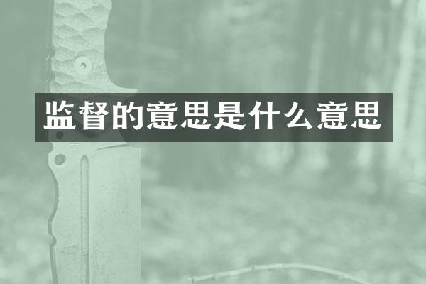 监督的意思是什么意思