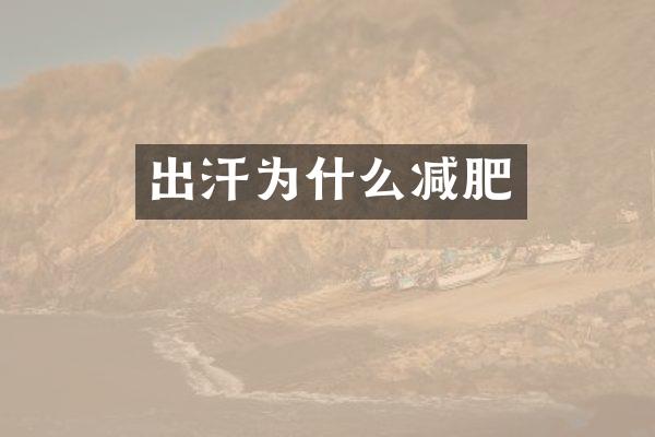 出汗为什么减肥