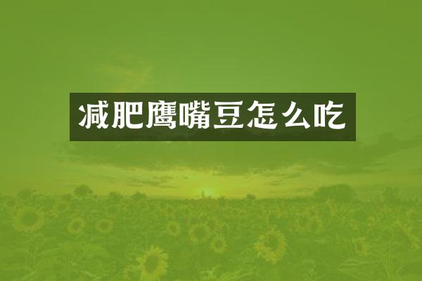 减肥鹰嘴豆怎么吃