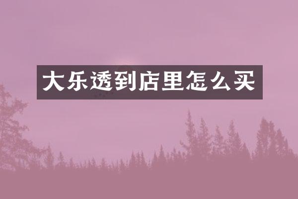 大到店里怎么买