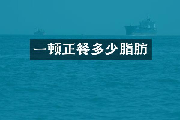 一顿正餐多少脂肪