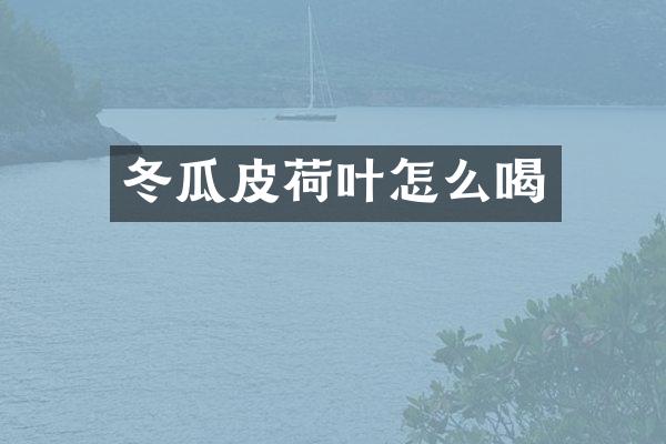 冬瓜皮荷叶怎么喝
