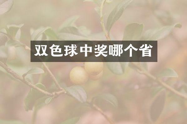 双色球中奖哪个省