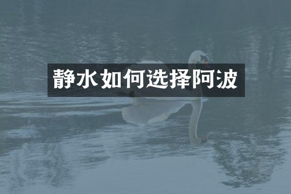 静水如何选择阿波