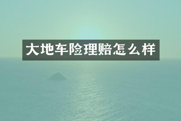 大地车险理赔怎么样