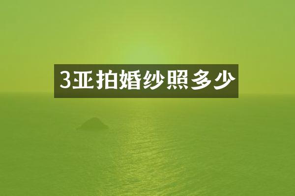 3亚拍婚纱照多少