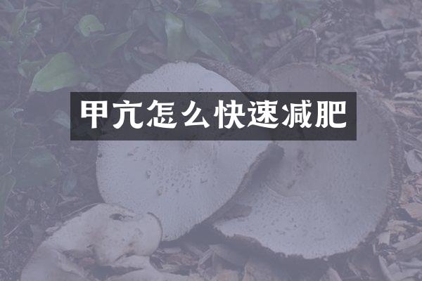 甲亢怎么快速减肥