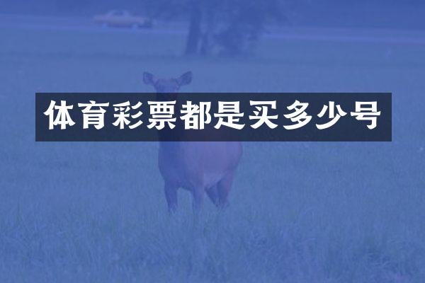 体育彩票都是买多少号