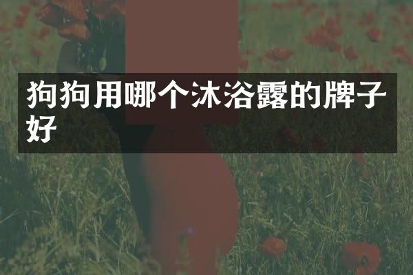 狗狗用哪个沐浴露的牌子好