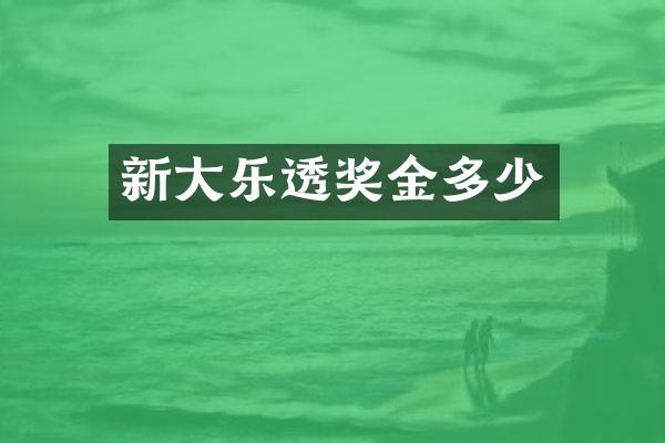 新大奖金多少