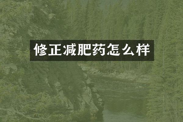 修正减肥药怎么样