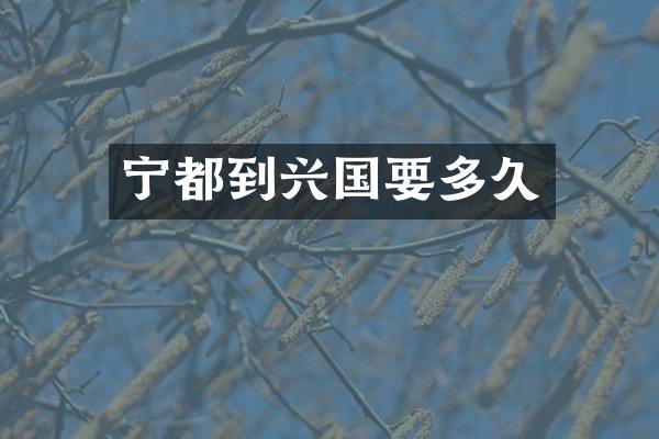 宁都到兴国要多久