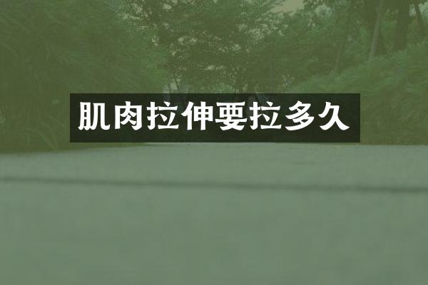 肌肉拉伸要拉多久
