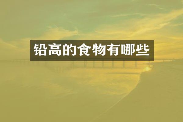 铅高的食物有哪些