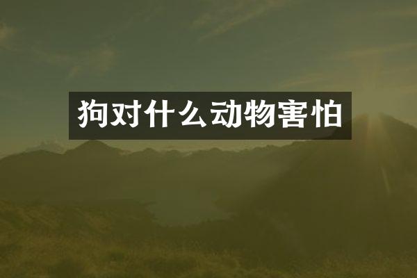 狗对什么动物害怕