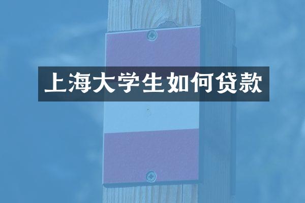 上海大学生如何贷款
