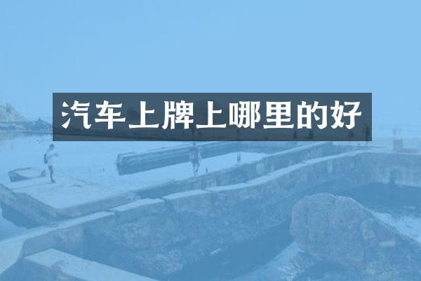 汽车上牌上哪里的好