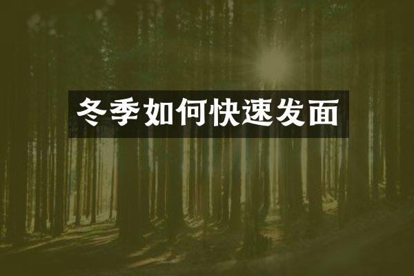 冬季如何快速发面
