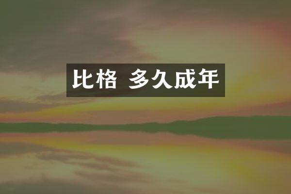 比格 多久成年