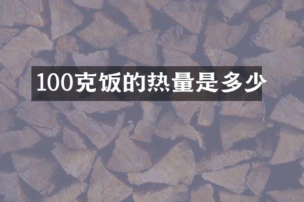 100克饭的热量是多少