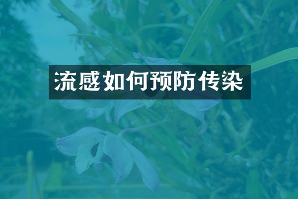 流感如何预防传染