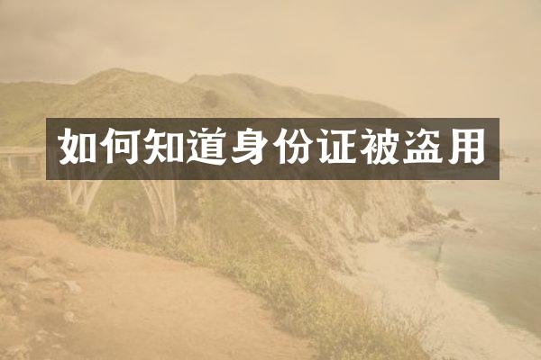 如何知道身份证被盗用