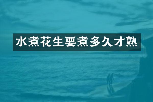 水煮花生要煮多久才熟
