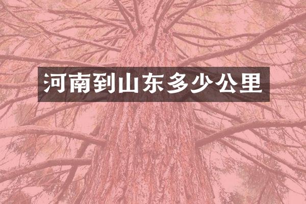 河南到山东多少公里