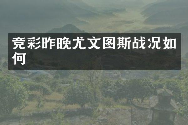 竞彩昨晚尤文图斯战况如何