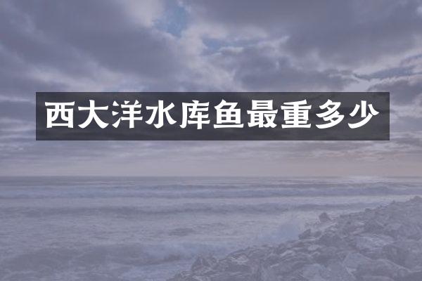 西大洋水库鱼最重多少
