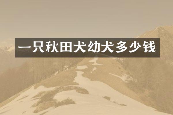 一只秋田犬幼犬多少钱